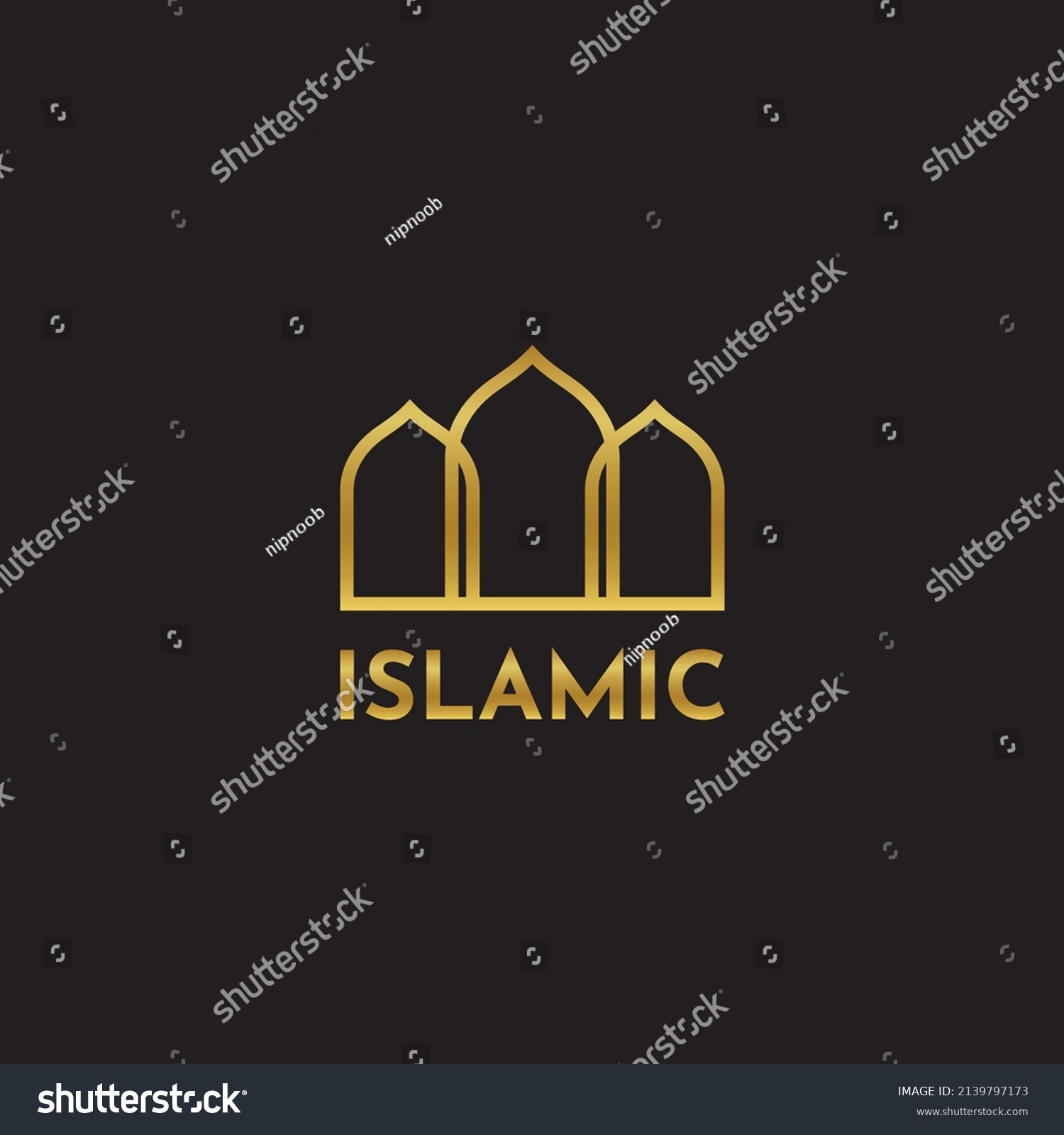 Islamic Gold Color Luxury Logo Vector Stock Vector (Royalty Free ...