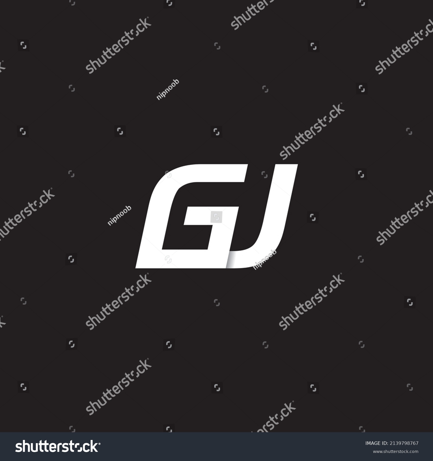 Initial Letter G J Sign Brand Stock Vector (Royalty Free) 2139798767 ...