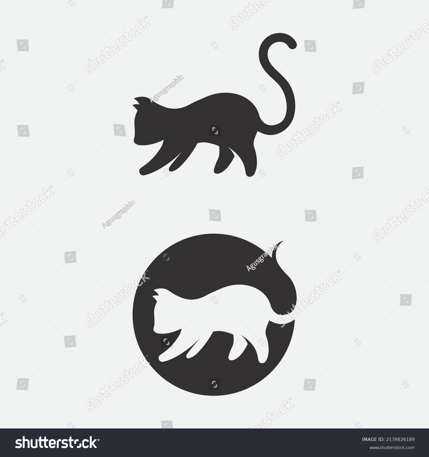 Cat Logo Vector Animal Icon Footprint Stock Vector (Royalty Free ...