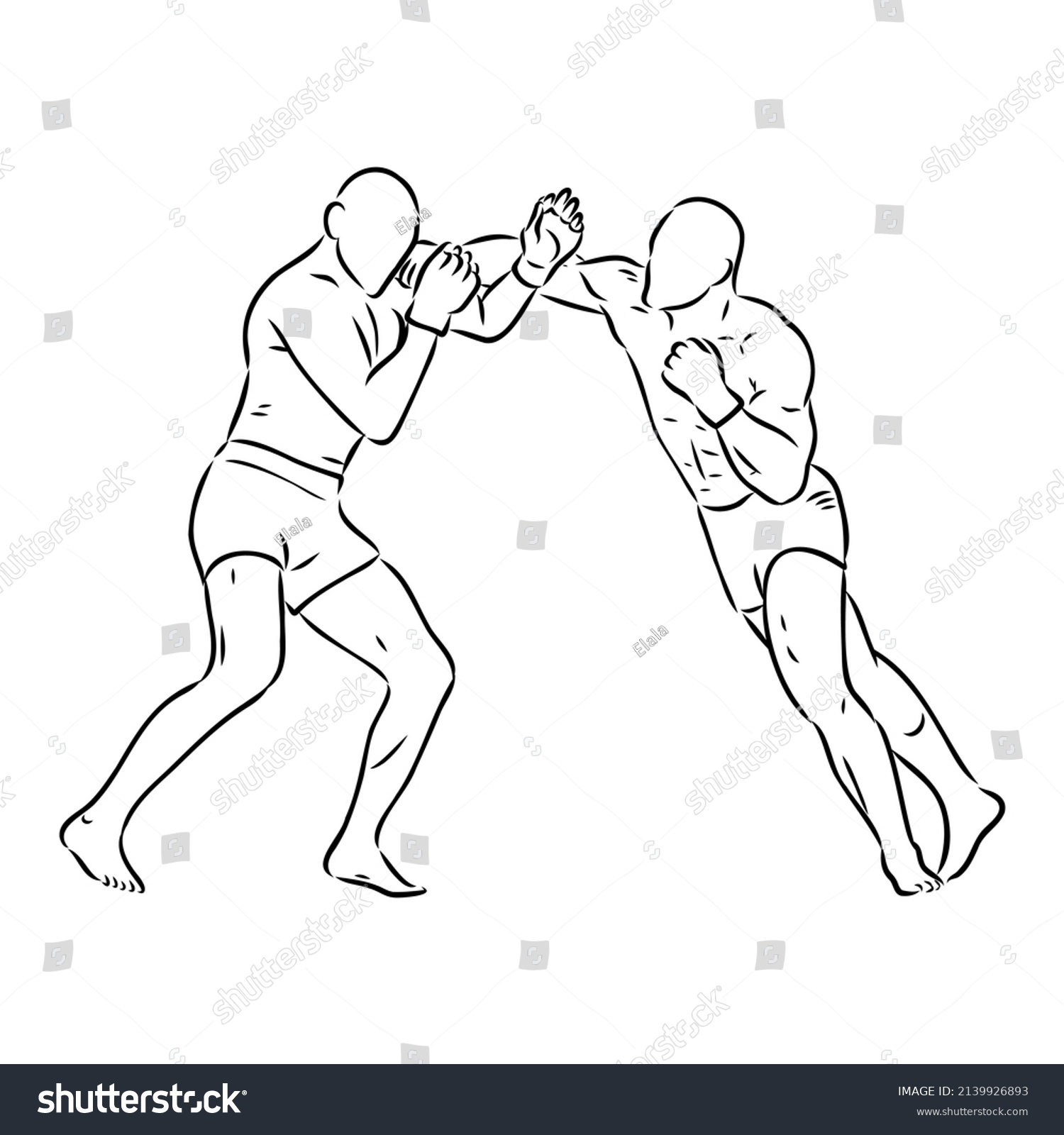 Sketch Battle Fighters Without Rules Stock Vector (Royalty Free ...