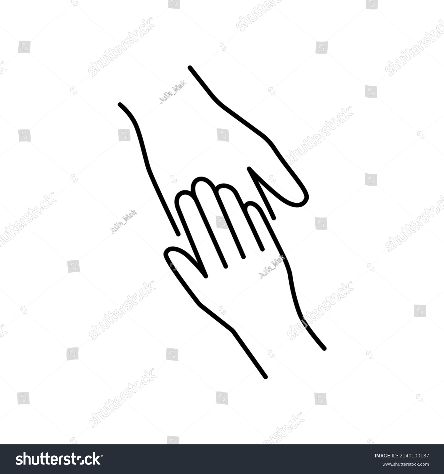 Helping Hand Charity Solidarity Linear Icon Stock Vector (Royalty Free ...