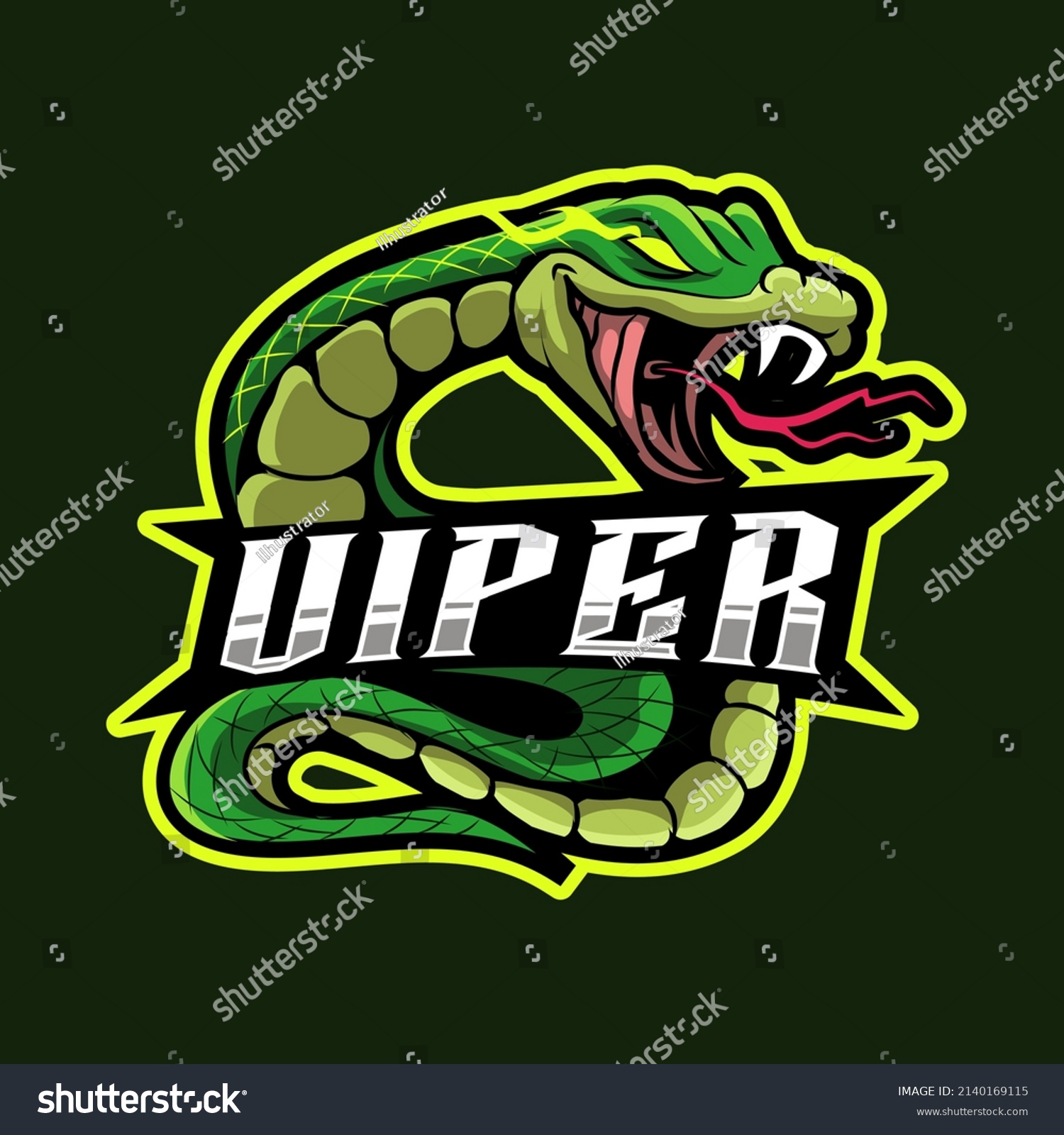 Viper Angry Mascot Logo Gaming Vector Stock Vector (Royalty Free ...