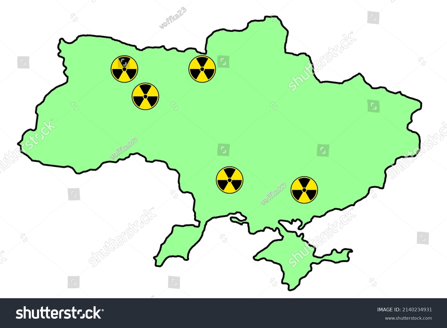 Nuclear Power Plants Map Ukraine Existing Ilustracja Stockowa   Stock Photo Nuclear Power Plants Map In Ukraine Existing Power Units Of Nuclear Power Plants Of Ukraine 2140234931 