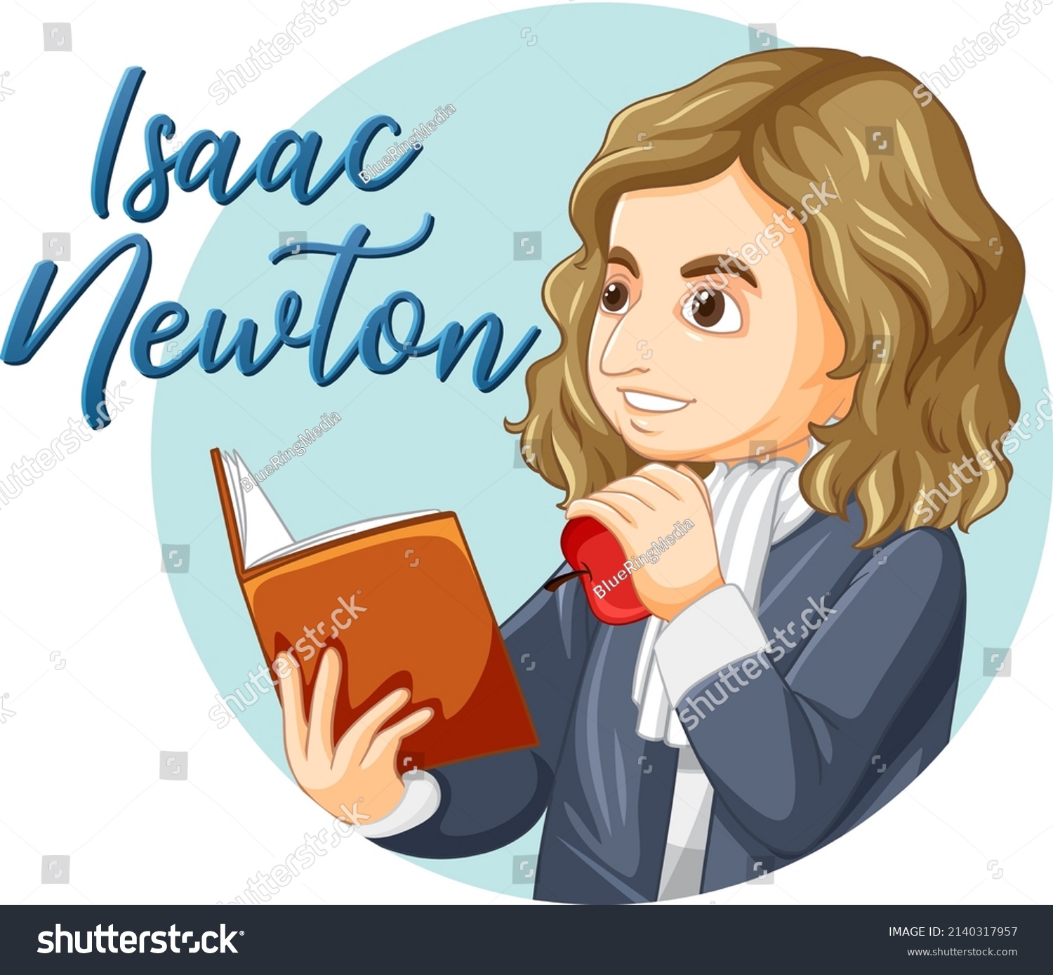 Portrait Isaac Newton Cartoon Style Illustration Stock Vector Royalty Free 2140317957 5612