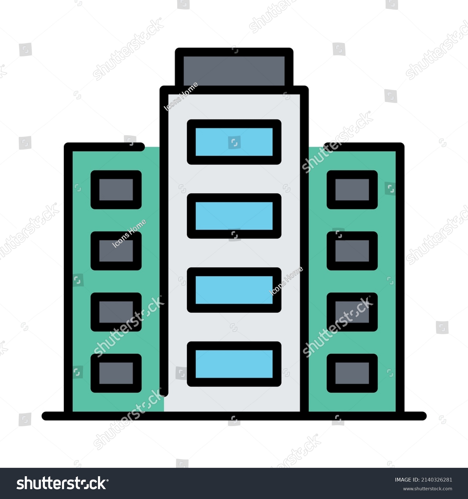 Office Building Vector Illustration Isolated On Stock Vector (Royalty ...