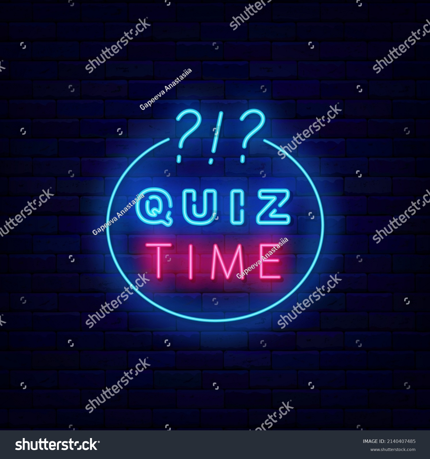 Quiz Time Neon Sign Play Game Stock Vector (Royalty Free) 2140407485 ...