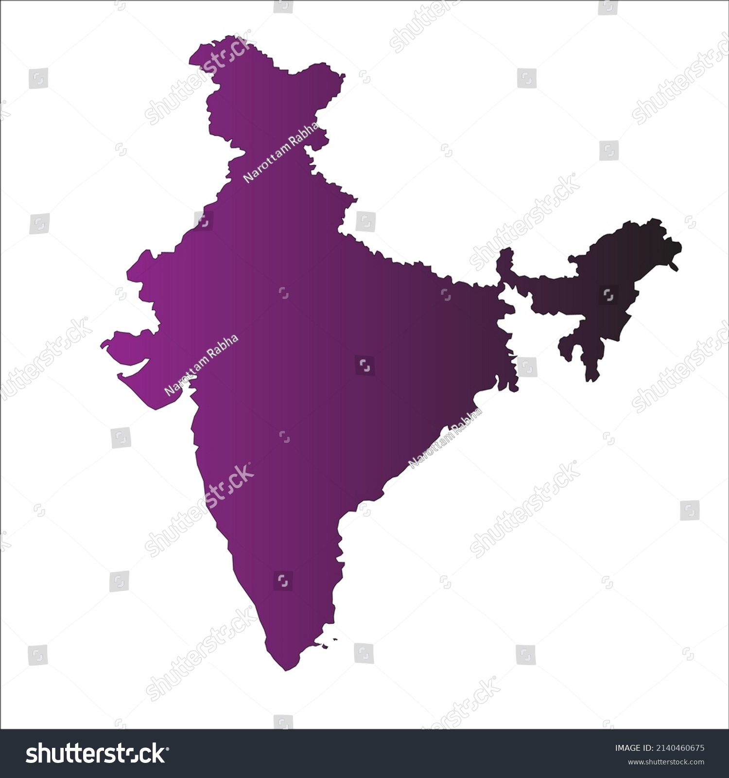 Indian Map Vector Illustration Isolated Background Stock Vector Royalty Free 2140460675