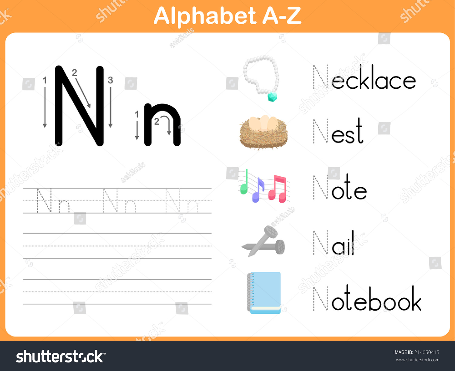 Alphabet Tracing Worksheet Writing Az Stock Vector (Royalty Free ...