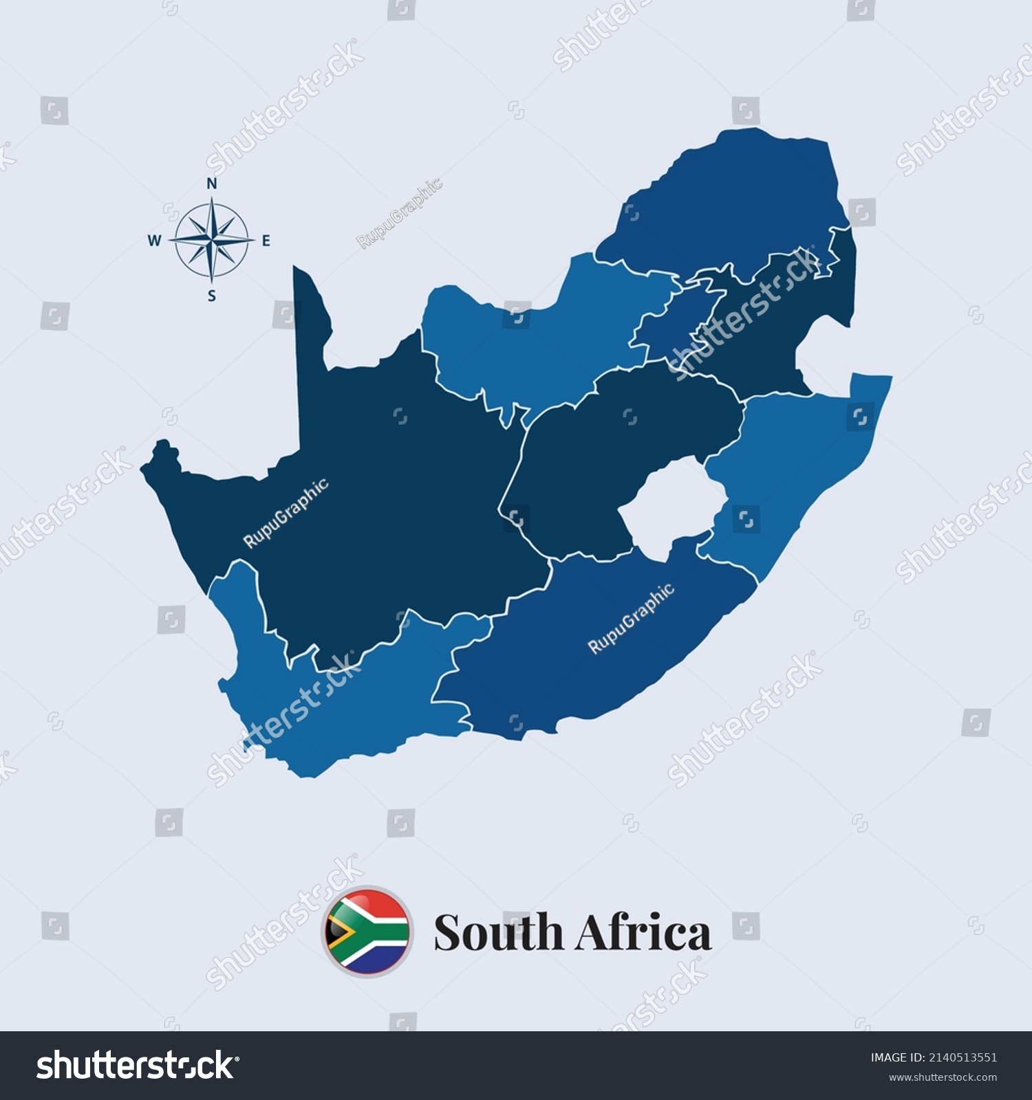 South Africa Vector Map Flag Flag Stock Vector (Royalty Free ...