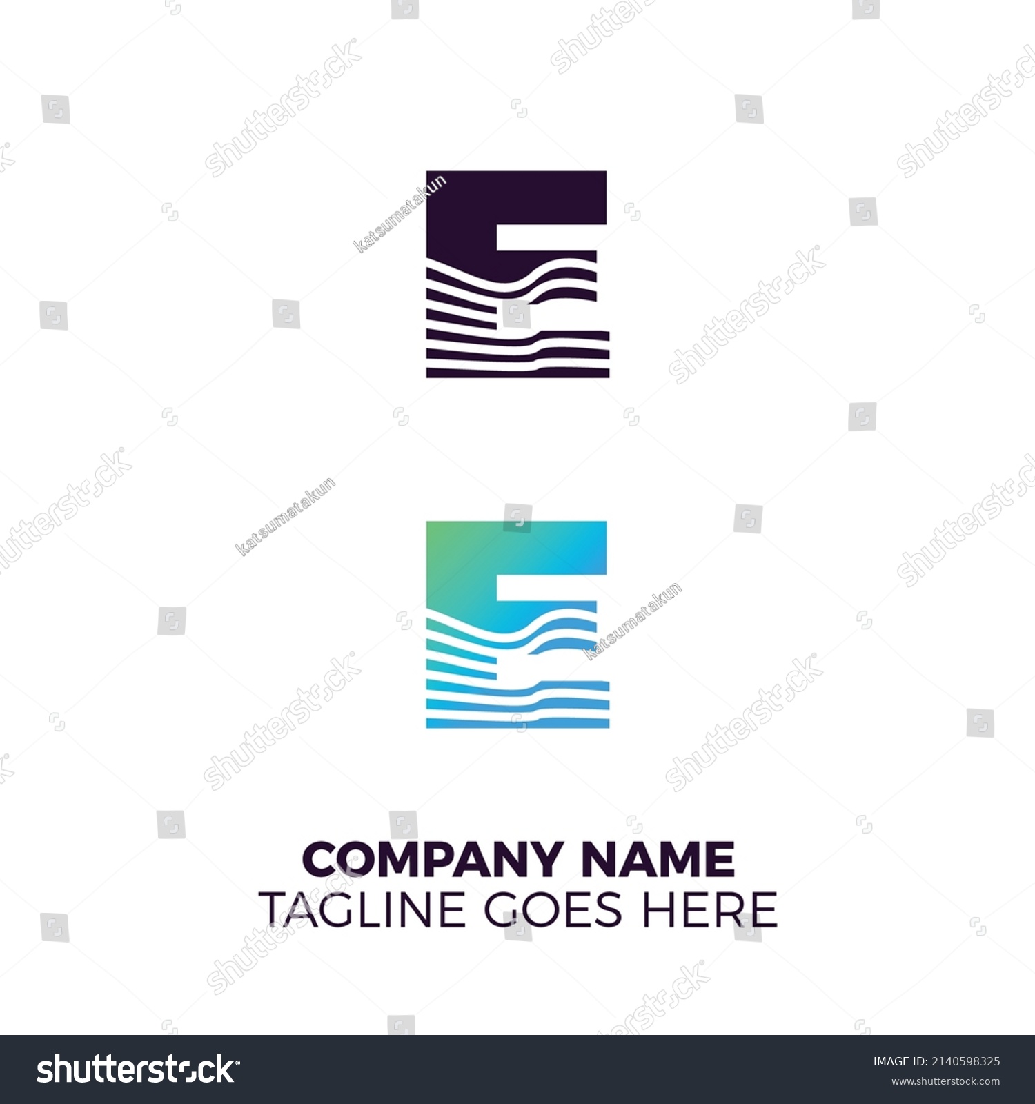 Letter E Wave Logo Minimalist Simple Stock Vector (royalty Free 