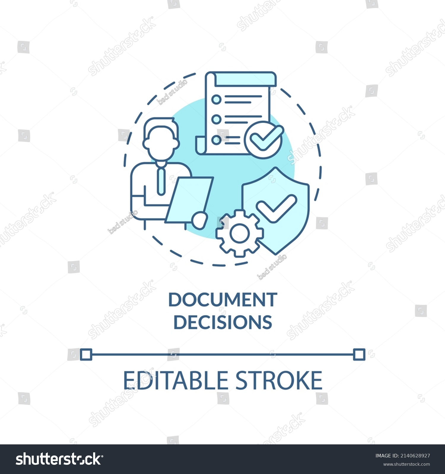 Document Decisions Turquoise Concept Icon Principle Stock Vector ...