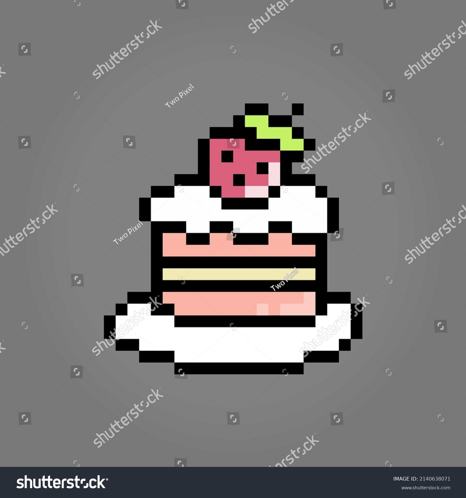 Pixel 8 Bit Piece Cake Birthday Stock Vector (Royalty Free) 2140638071 ...