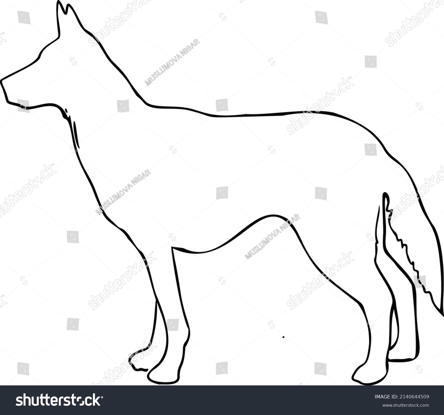 Doggy Silhouette Hand Draw Vector Illustration Stock Vector (Royalty ...