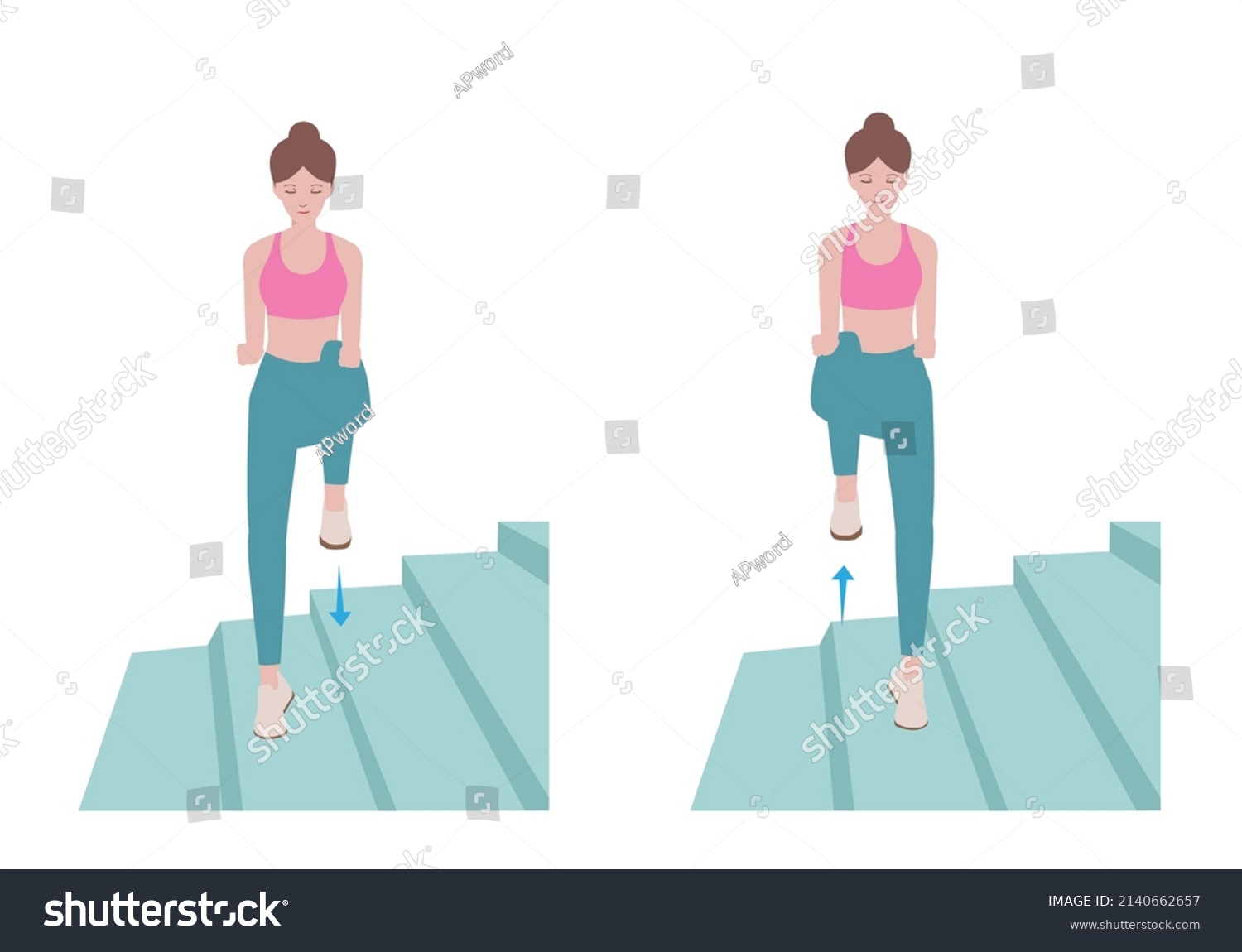 Stair Workout Exercises You Can Do Stock Vector (Royalty Free ...