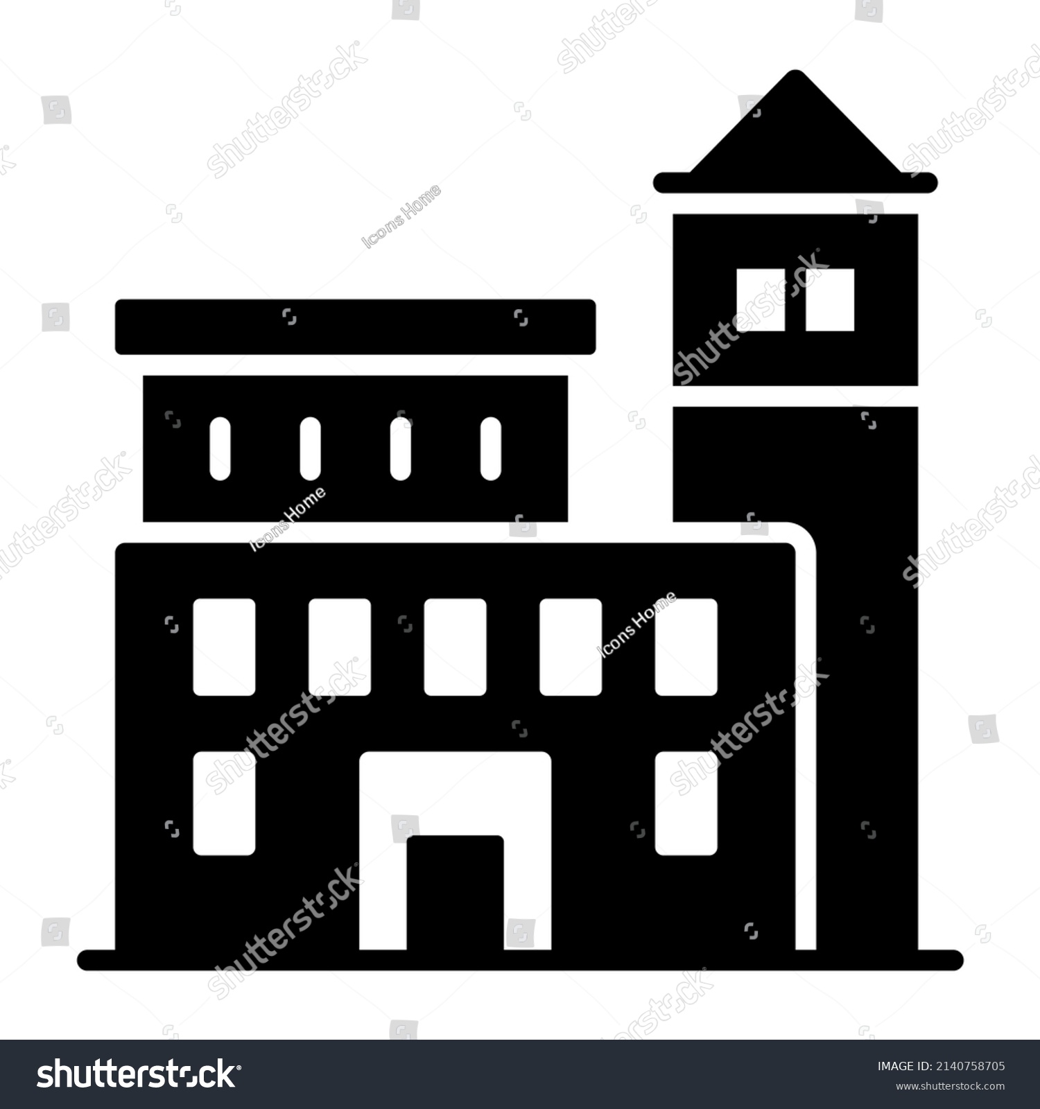 Prison Building Vector Illustration Isolated On Stock Vector (Royalty ...