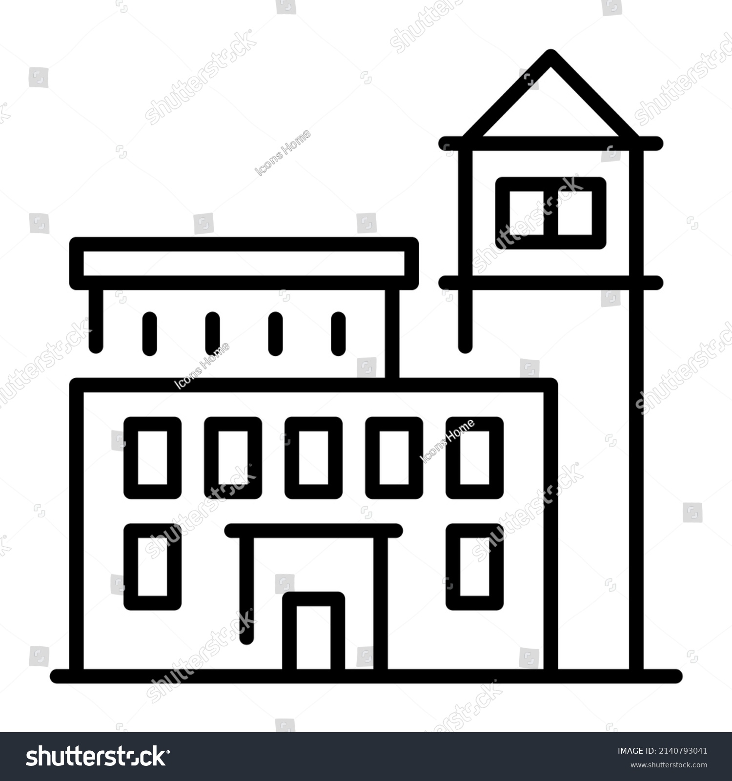 Prison Building Vector Illustration Isolated On Stock Vector (Royalty ...