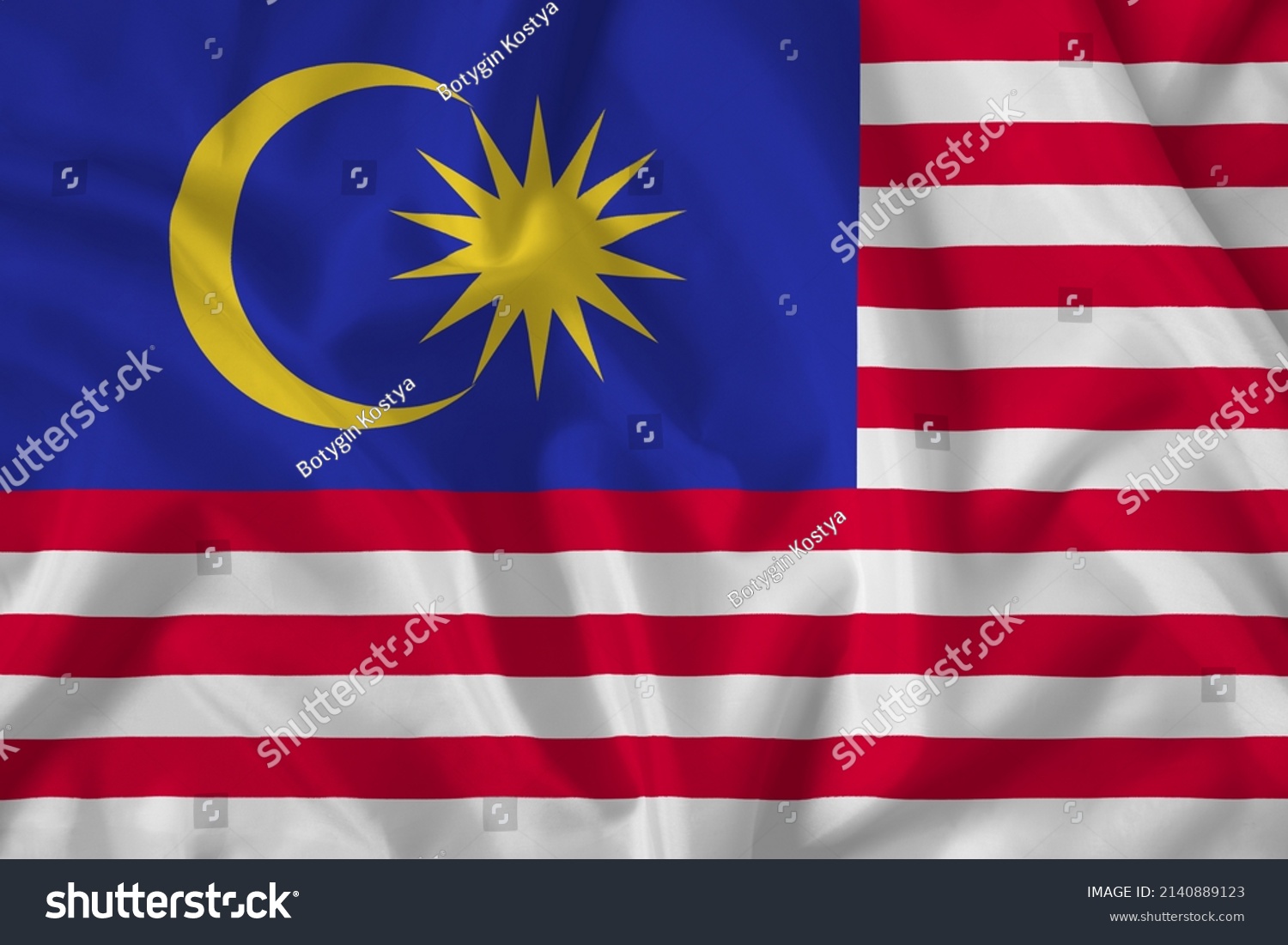 Malaysia Flag Fabric Texture Close Shot Stock Illustration 2140889123 ...