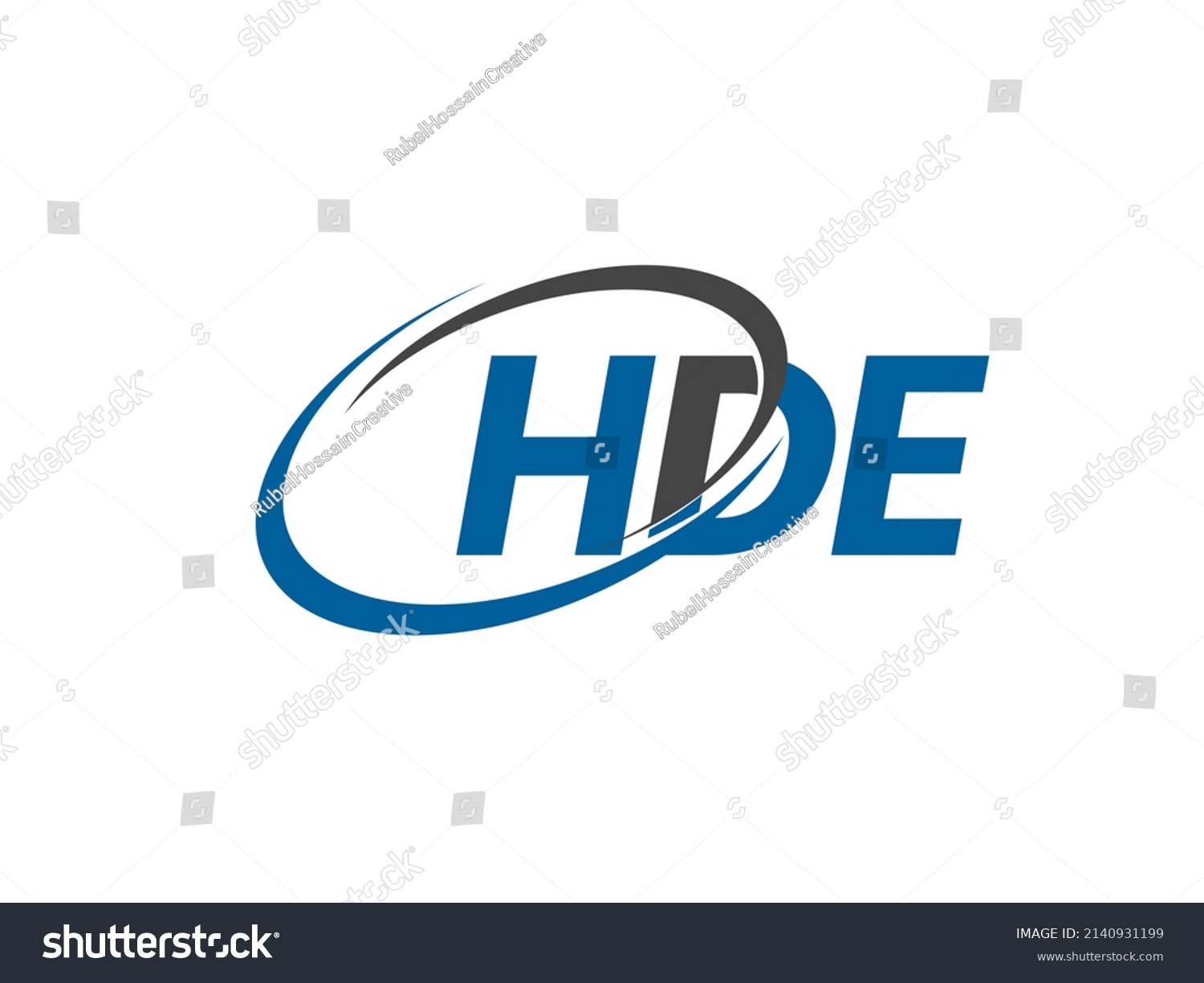 Hde Letter Creative Modern Elegant Swoosh Stock Vector (Royalty Free ...