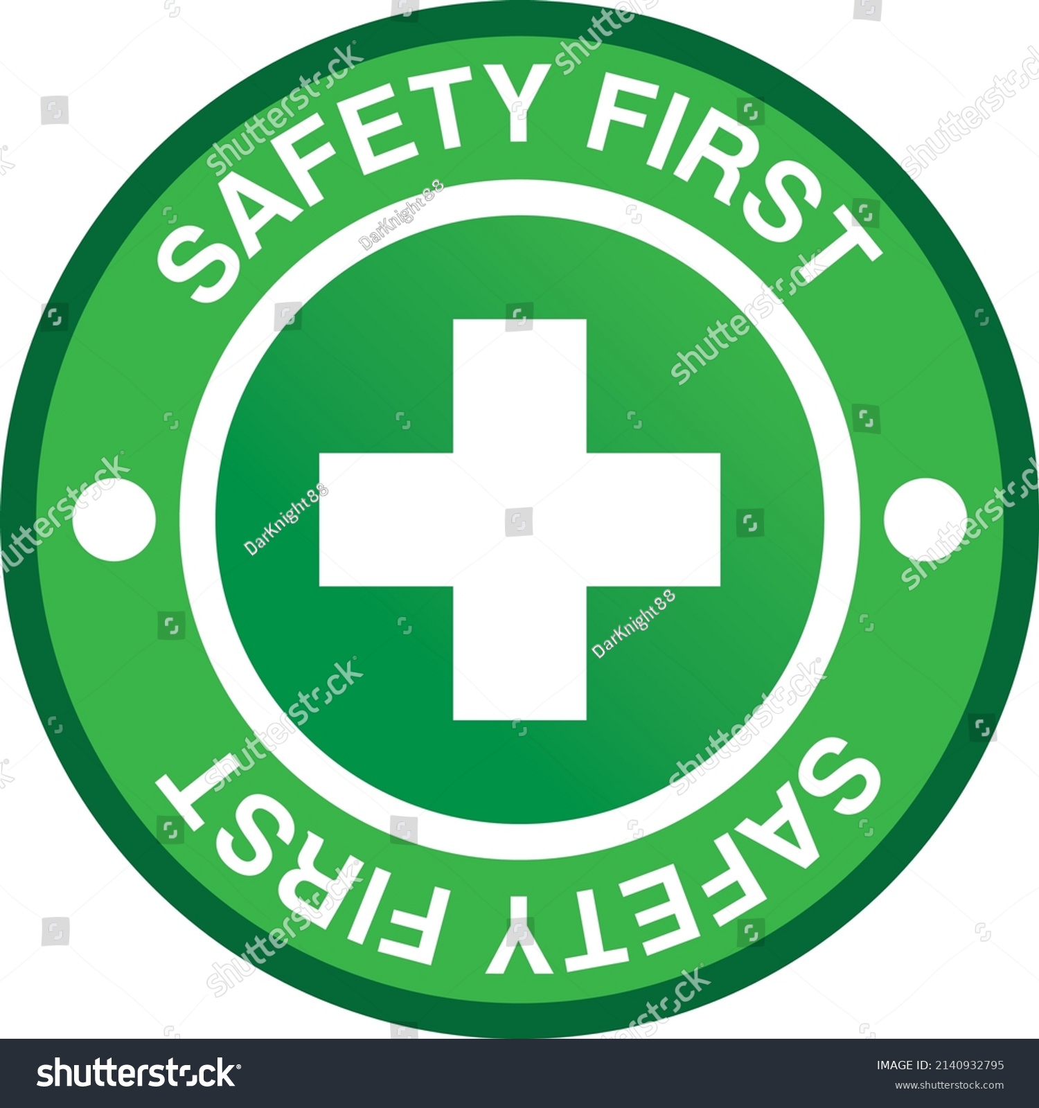 Round Green Safety First Badge Logo Stock Vector (Royalty Free ...