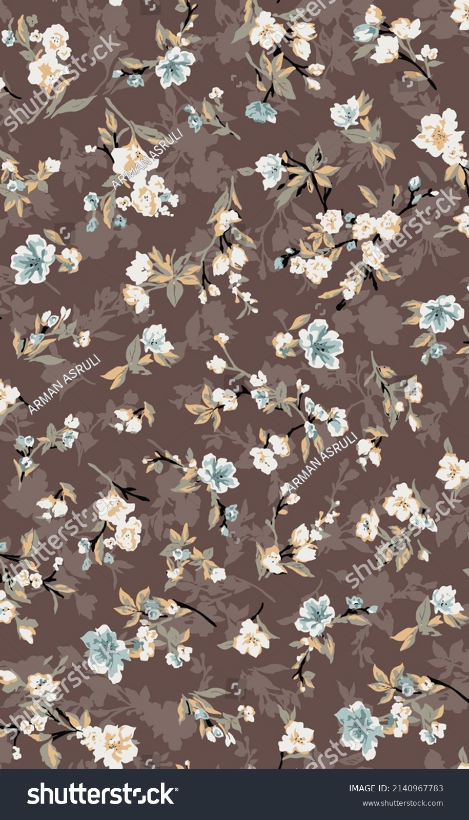 Textile Design Floral Pattern Image Stock Vector (Royalty Free ...