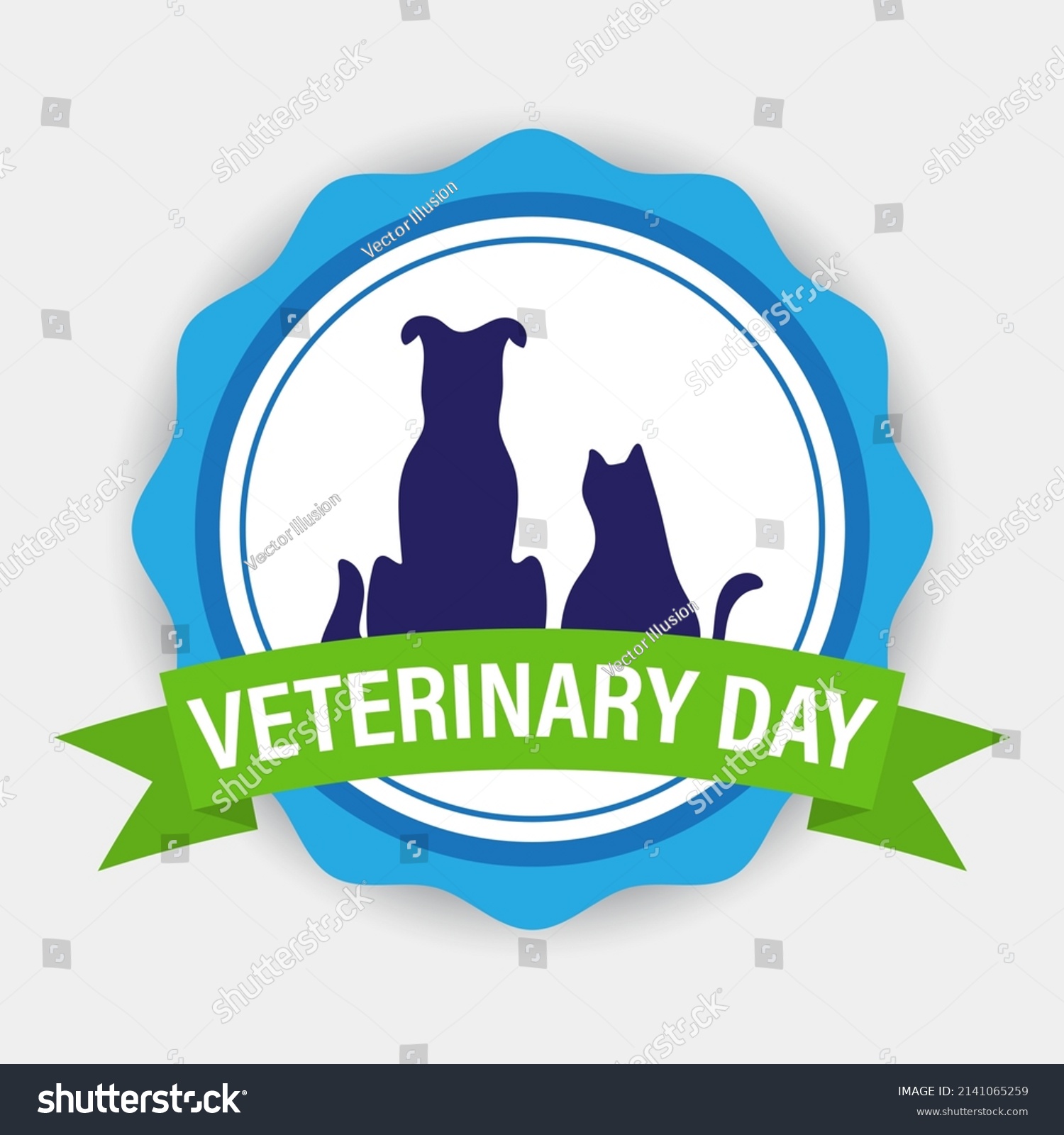 Vector Illustration World Veterinary Day Stock Vector (Royalty Free