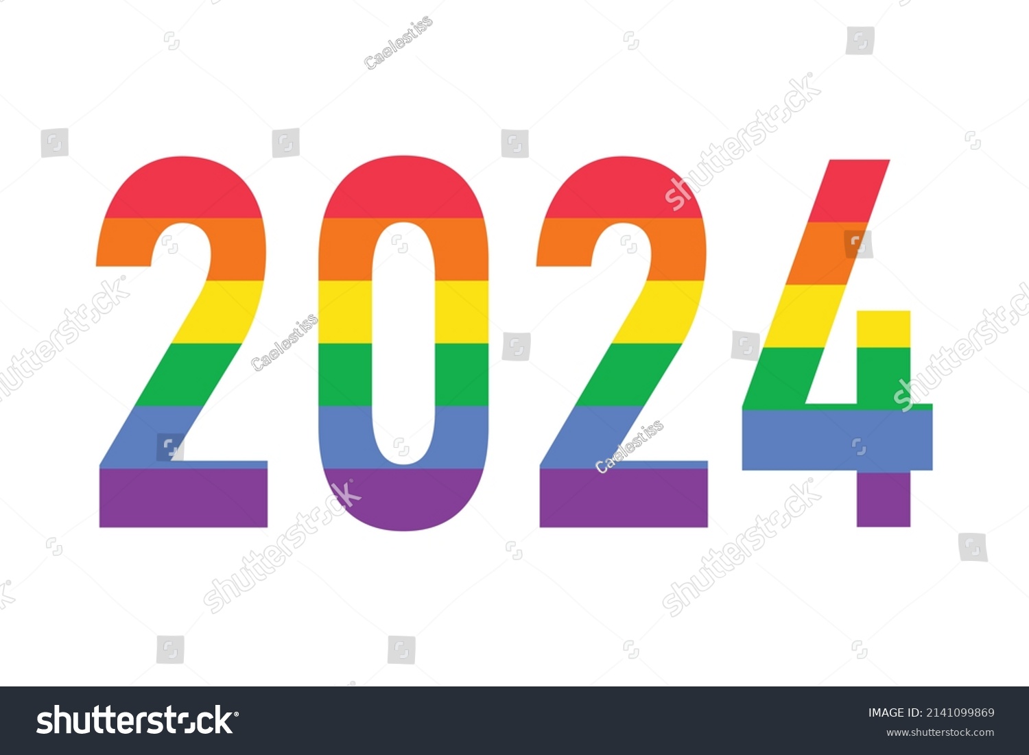 2024 Year Logo Rainbow Lgbtq Flag Stock Vector Royalty Free   Stock Vector  Year Logo In Rainbow Lgbtq Flag Colors Isolated On White Vector Symbol Of Lgbtq Gay Pride 2141099869 