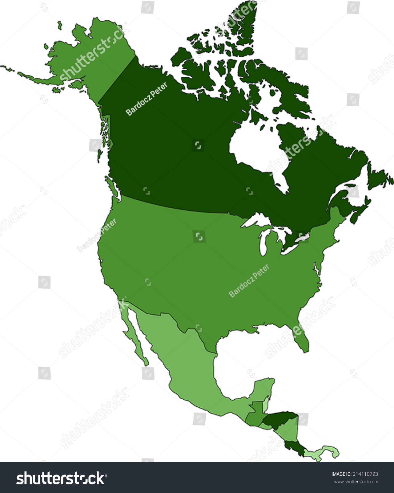 Highly Detailed North America Political Map Stock Vector Royalty Free 214110793 Shutterstock 2896