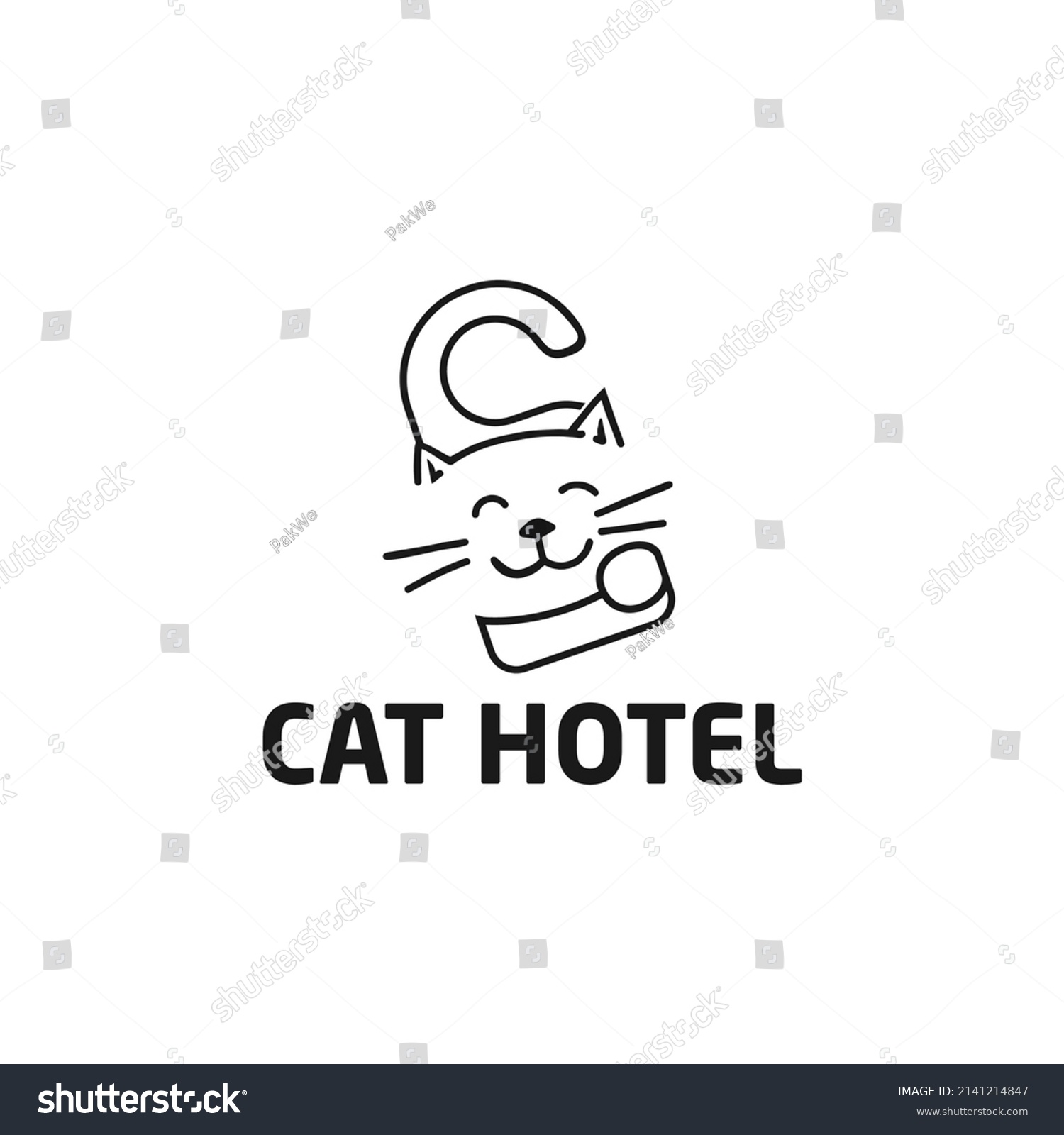 Cat Hotel Logo Business Stock Vector (Royalty Free) 2141214847 ...