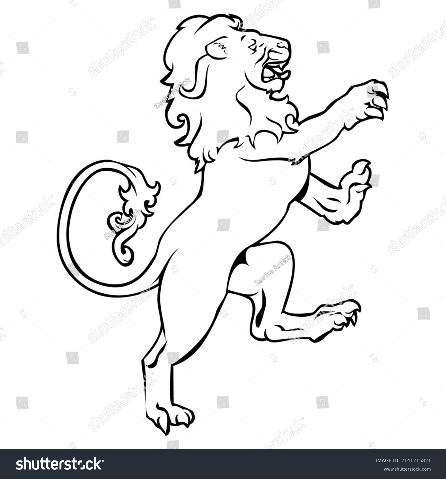 Lion Emblem Predator Wild Animal Wildlife Stock Vector (Royalty Free ...