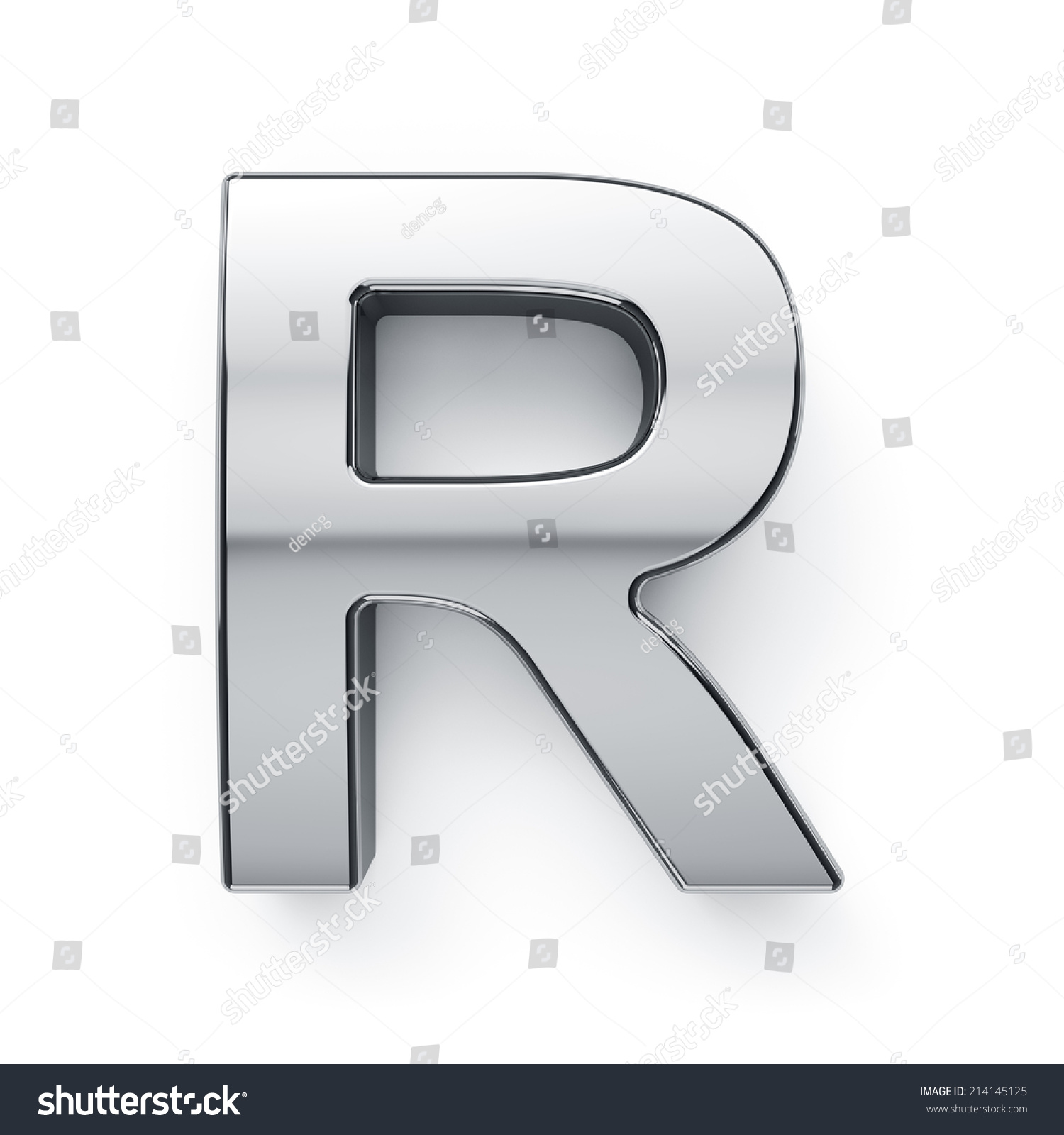 3d Render Metallic Alphabet Letter Symbol Stock Illustration 214145125 ...