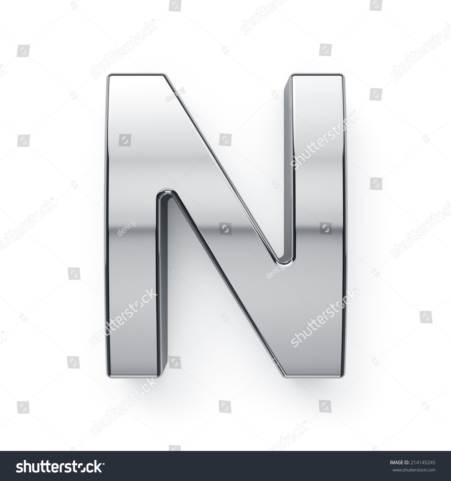 3d Render Metallic Alphabet Letter Symbol Stock Illustration 214145245 ...