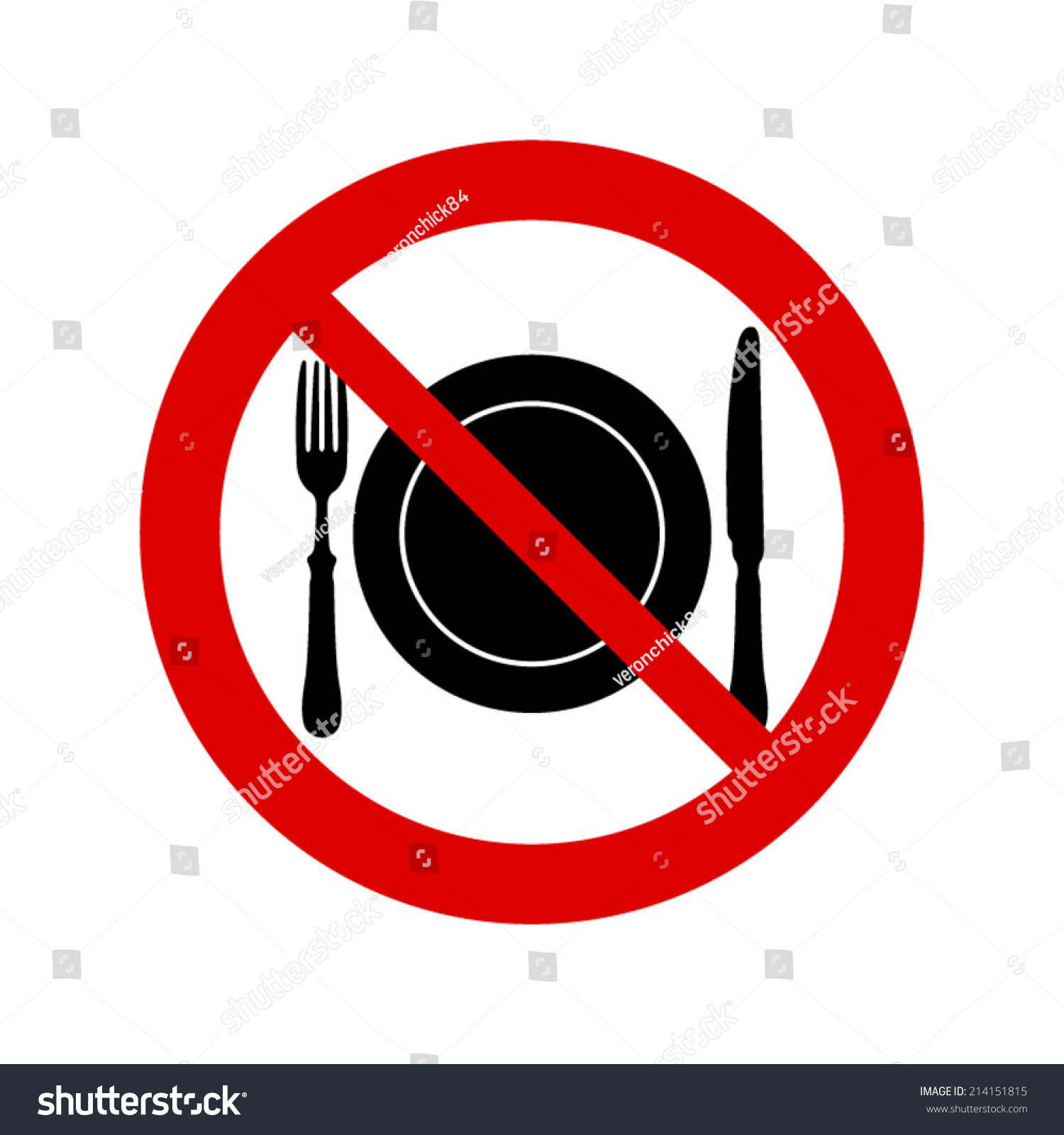 No Eating Sign Stock Vector (Royalty Free) 214151815 | Shutterstock