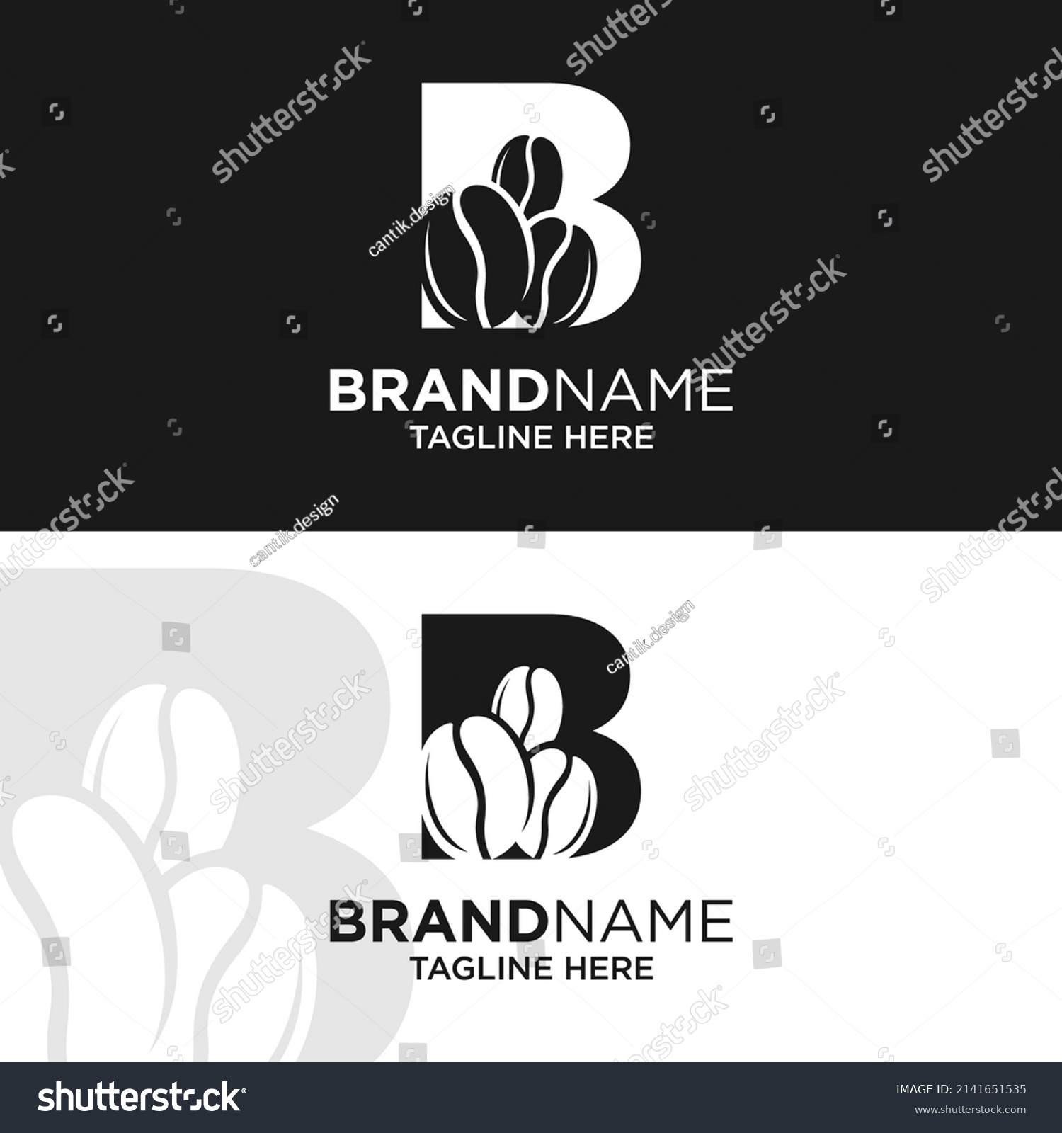 Letter B Coffee Logo Design Template Stock Vector (Royalty Free ...