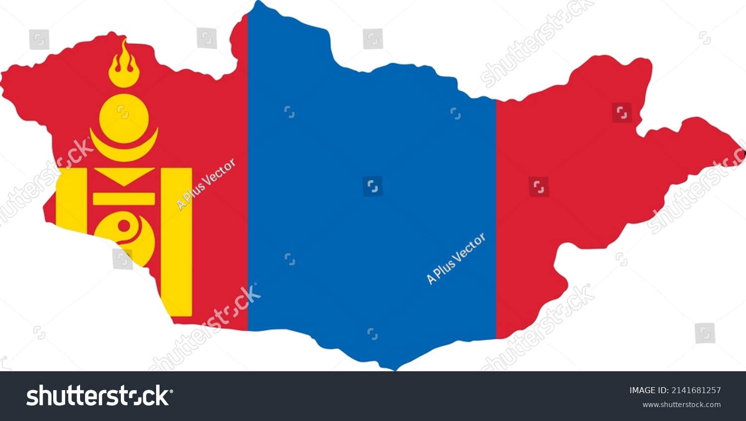 Mongolia Flag On Map Isolated On Stock Vector Royalty Free 2141681257   Stock Vector Mongolia Flag On Map Isolated On Png Or Transparent Background Symbol Of Mongolia Template For 2141681257 