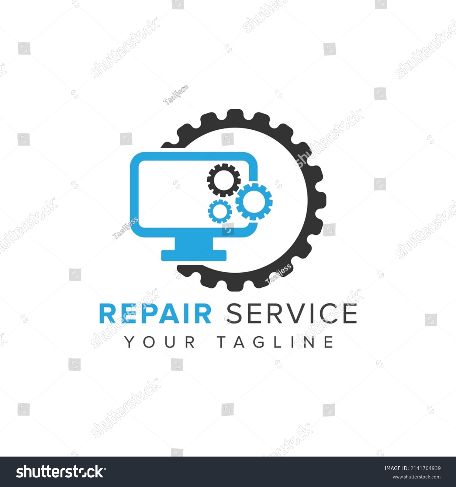 Pc Repairing Logo Gear Icon Stock Vector (Royalty Free) 2141704939 ...