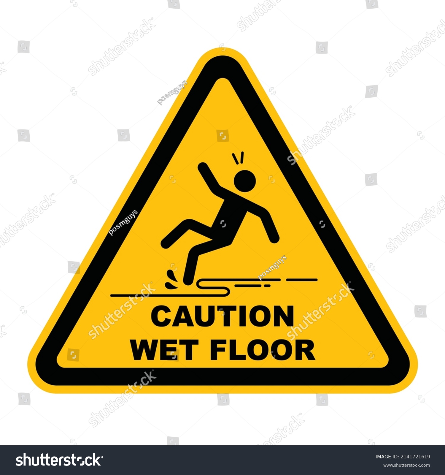 Caution Wet Floor Symbol Vector Illustration เวกเตอร์สต็อก ปลอดค่า