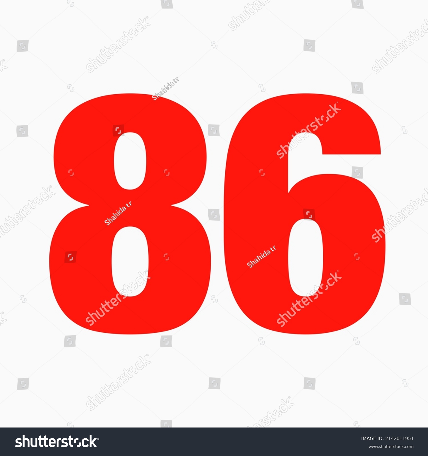 Number 86 Simple Clip Art Illustration Stock Illustration 2142011951 ...