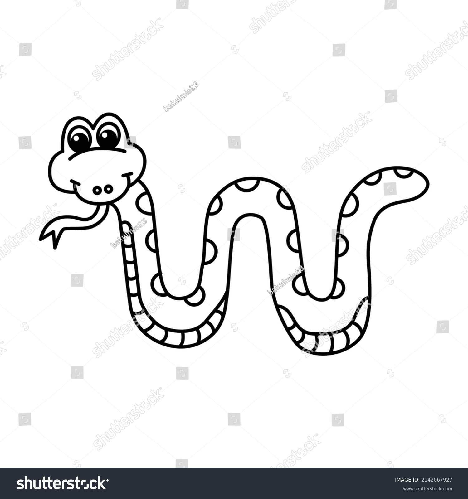 Vector Illustration Snake Isolated On White Stock Vector (royalty Free 