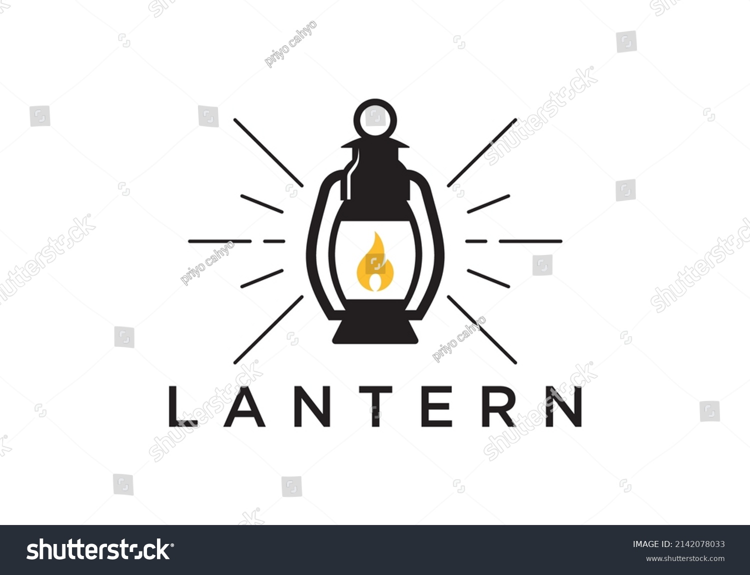 Illustration Vector Graphic Lantern Logo Design Stock Vector (Royalty ...