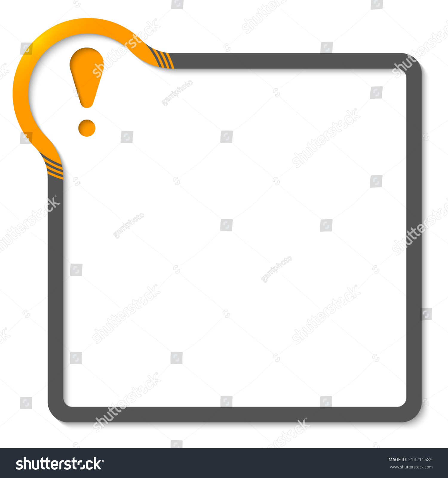 Frame Text Yellow Corner Exclamation Mark Stock Vector Royalty Free