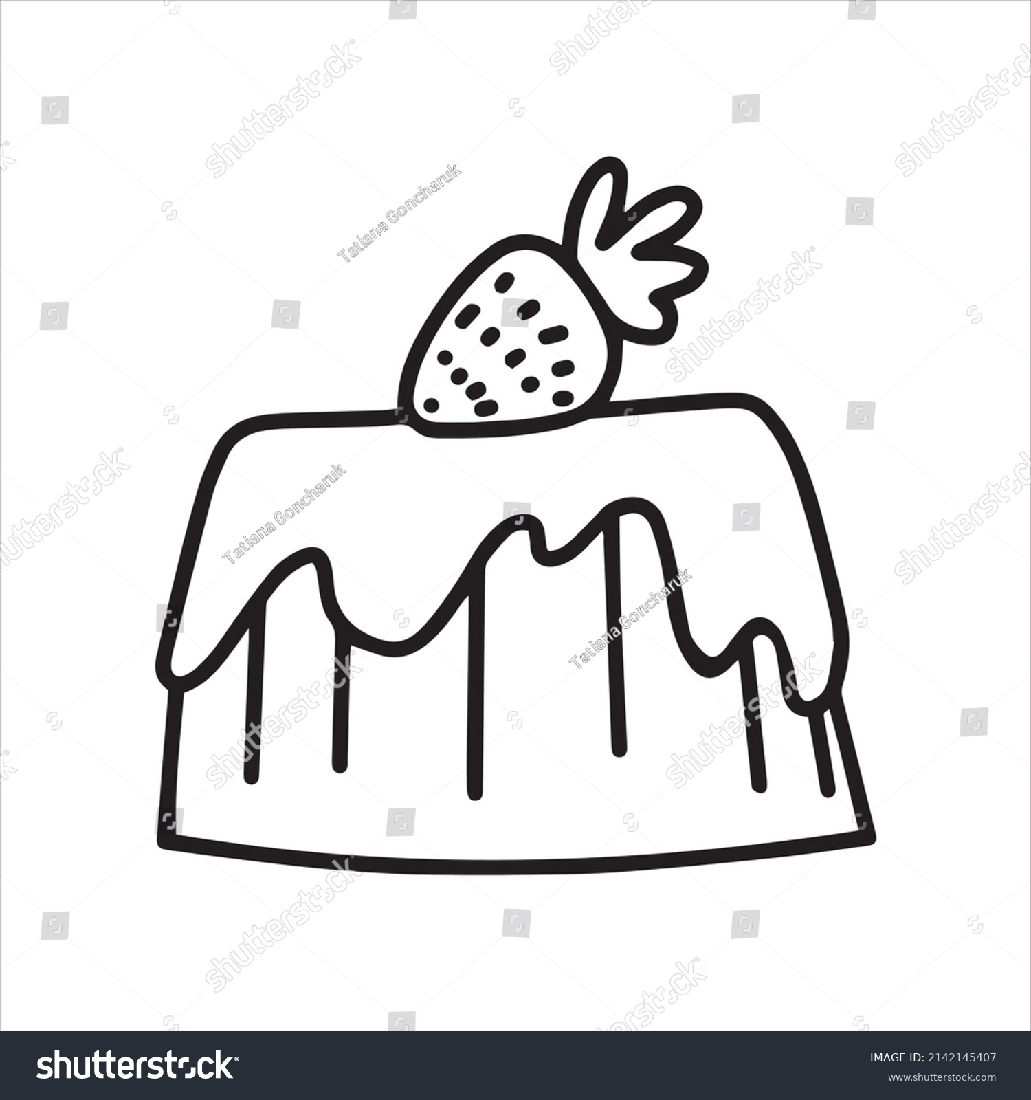 Vector Drawing Doodle Style Cake Simple Stock Vector (Royalty Free ...