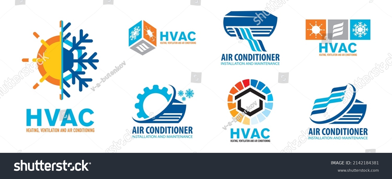 Vector Set Heating Cooling Logos Stock Vector (Royalty Free) 2142184381 ...