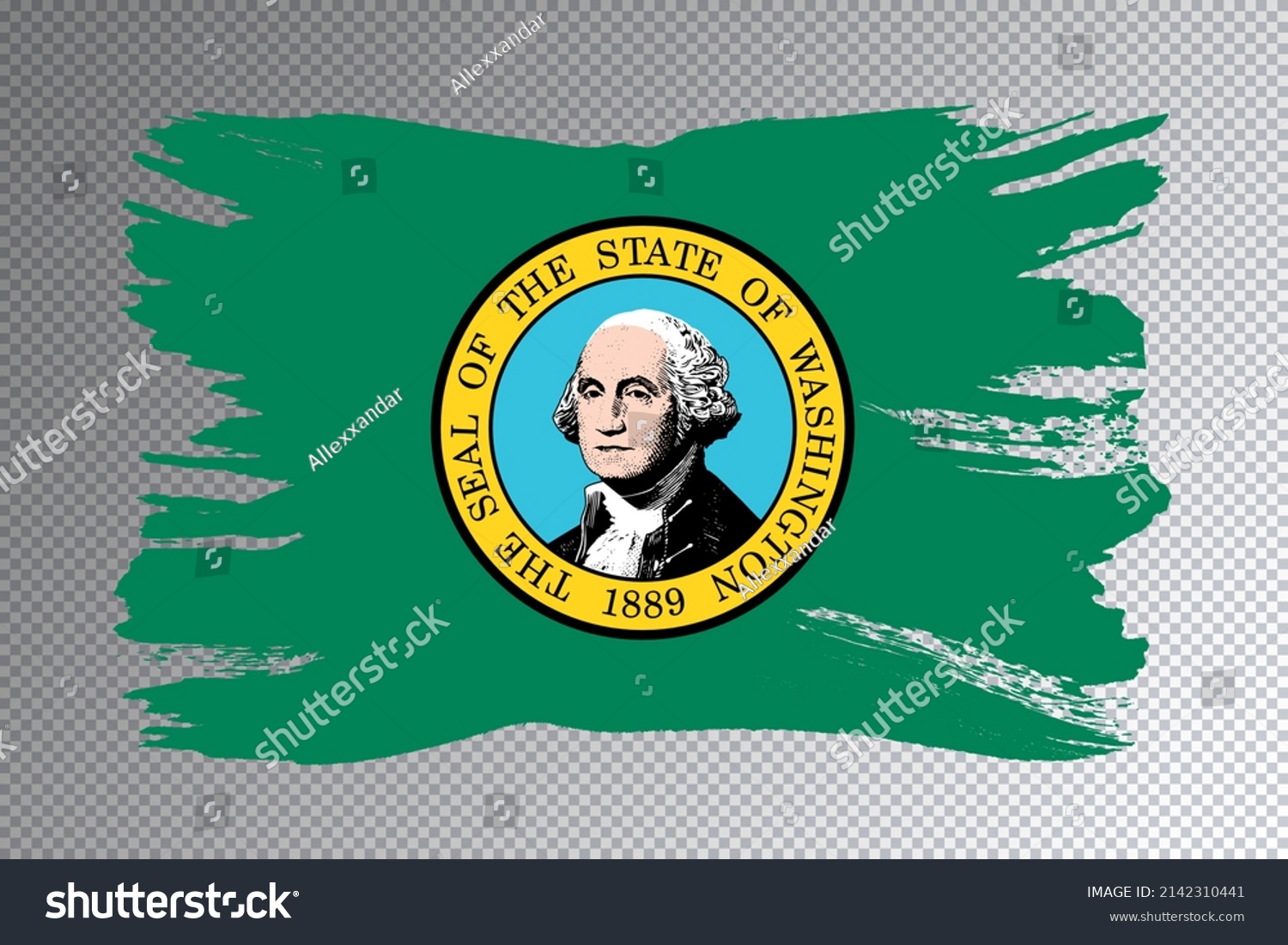 Washington State Flag Washington Flag Transparent Stock Illustration