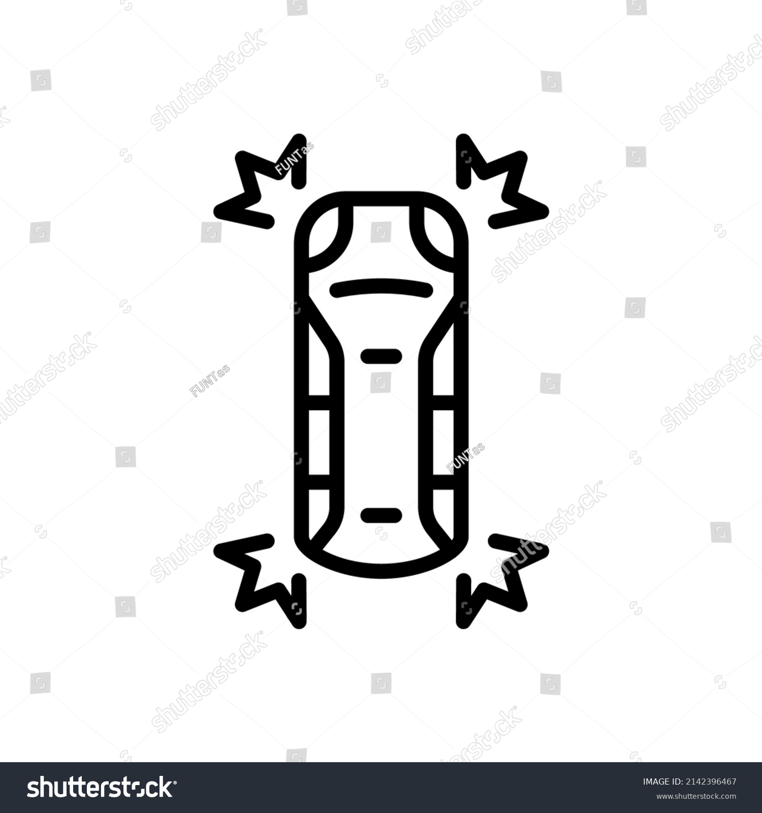 Emergency Stop Car Icon Emergency Alarm Stock Vector (Royalty Free ...