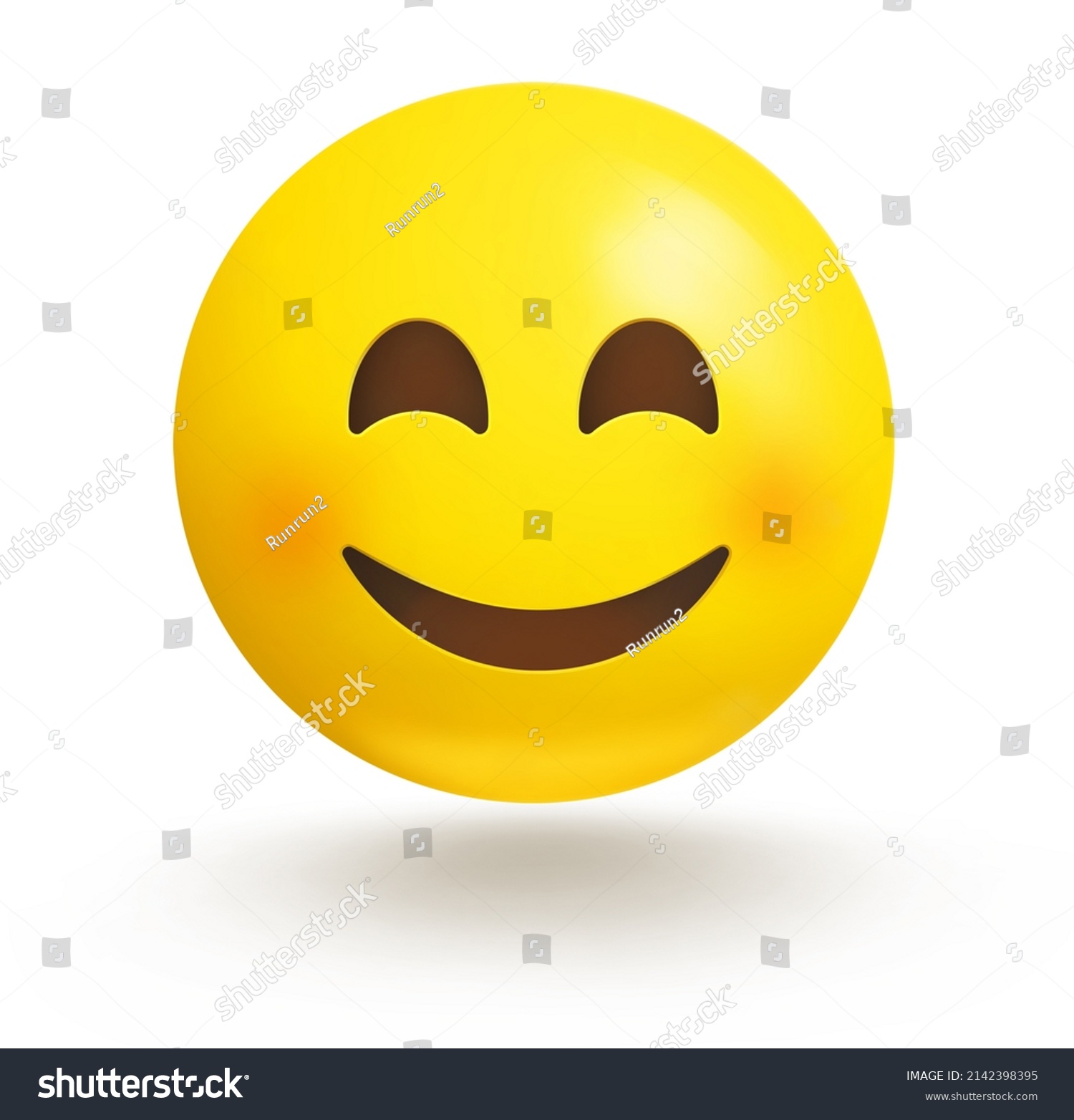 Smiling Emoticon Isolated On White Background Stock Illustration ...