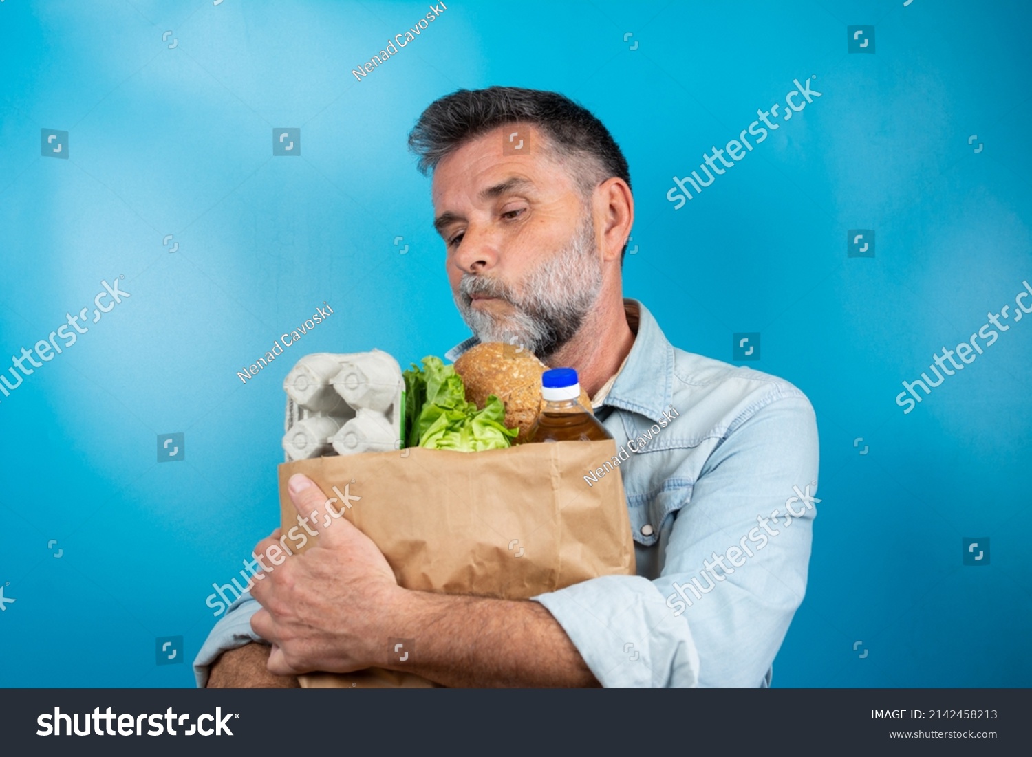 Surprised Man Looking Store Receipt After Stock Photo 2142458213 ...