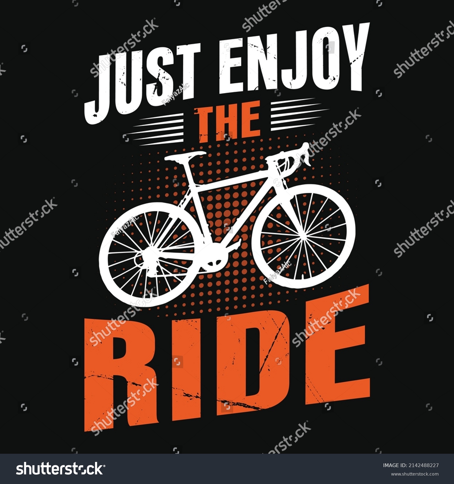 Just Enjoy Ride Cycling Quotes T Stock Vector (Royalty Free) 2142488227 ...