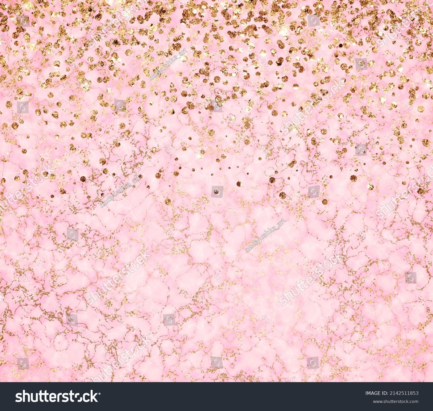 Pink Glitter Marble Texture Abstract Background Stock Illustration