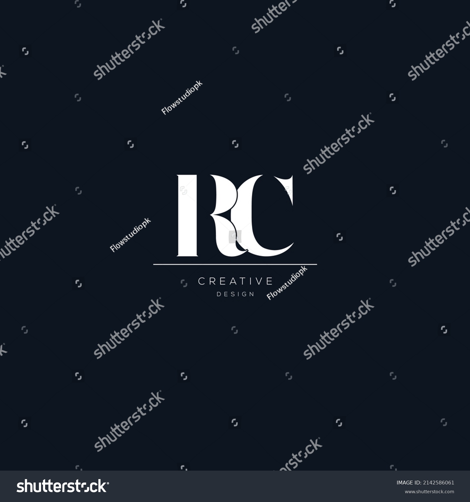 Rc Letter Minimalist Logo Design Template Stock Vector (Royalty Free ...