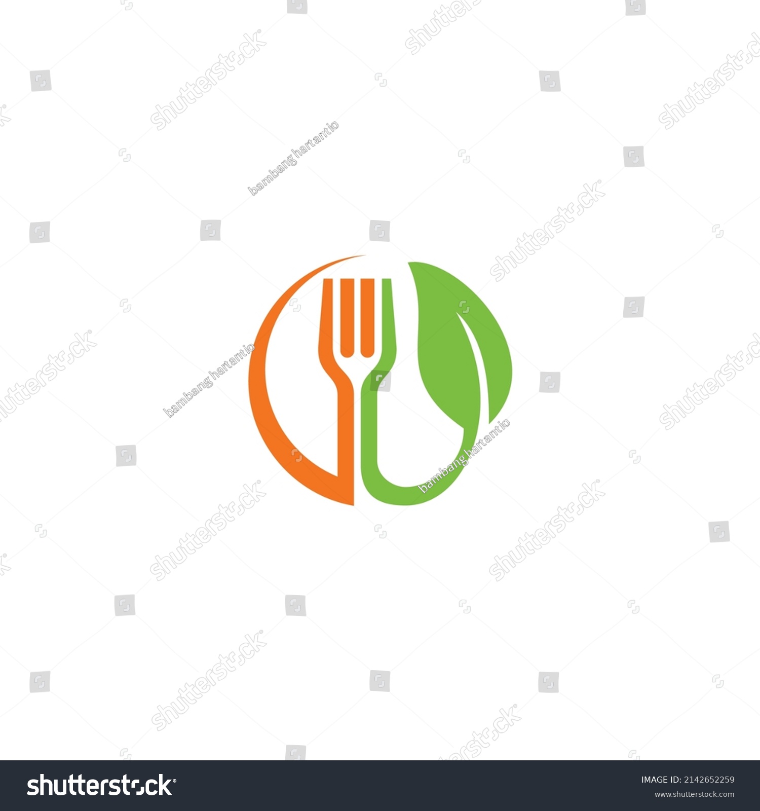 Fork Leaf Design Logo Vector Stock Vector (Royalty Free) 2142652259 ...